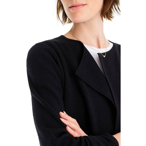 NWT J.Crew Juliette in Black Open-Front Knit Collarless Sweater Blazer XS - Picture 6 of 8